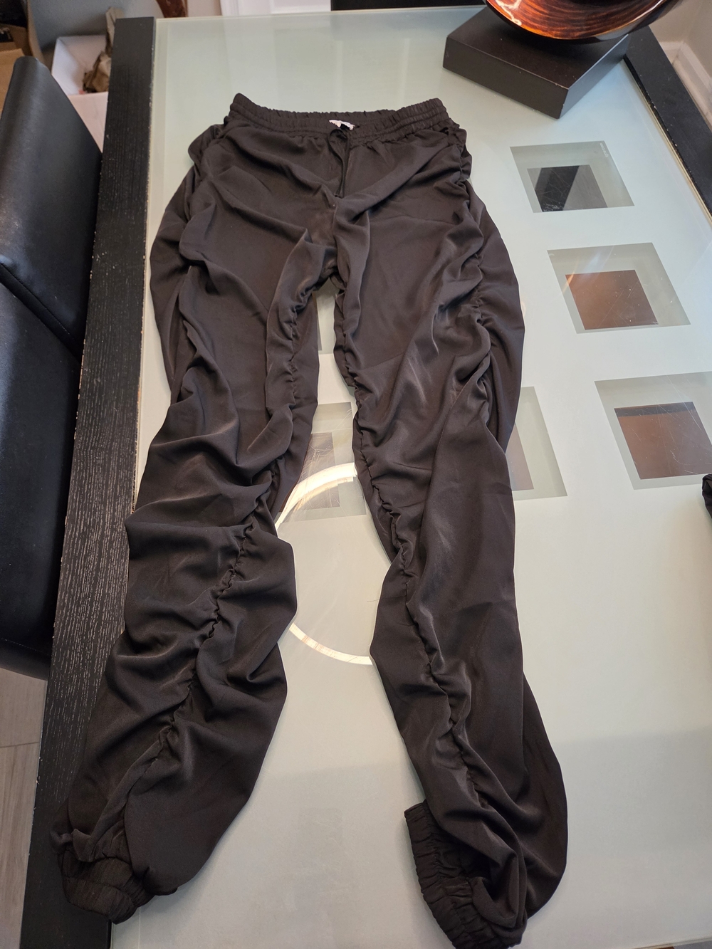 HYFVE Black Ruched Skinny Jumpsuit Pants
